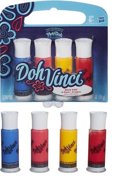 PLAY DOH VINCI TUBY UZUPEŁNIAJĄCE 4 SZT MODELB1127