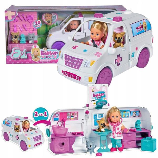 Lalka Weterynarz Evi Ambulans 2w1-132674 Lalka Weterynarz Evi Ambulans 2w1-132674