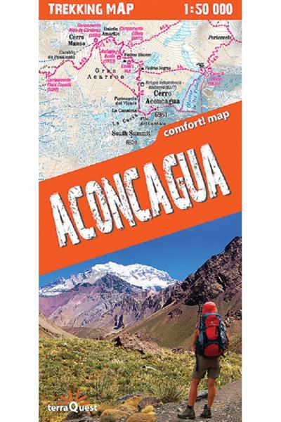 ACONCAGUA; LAMINOWANA MAPA TREKKINGOWA 1:50 000