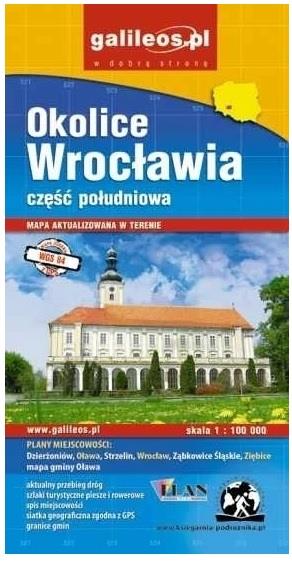 OKOLICE WROCŁAWIA CZ. POŁUDNIOWA MAPA 1:100 000