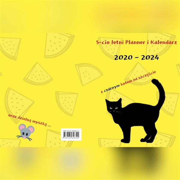 5-CIO LETNI PLANER I KALENDARZ 2020-2024 Z CZARNYM