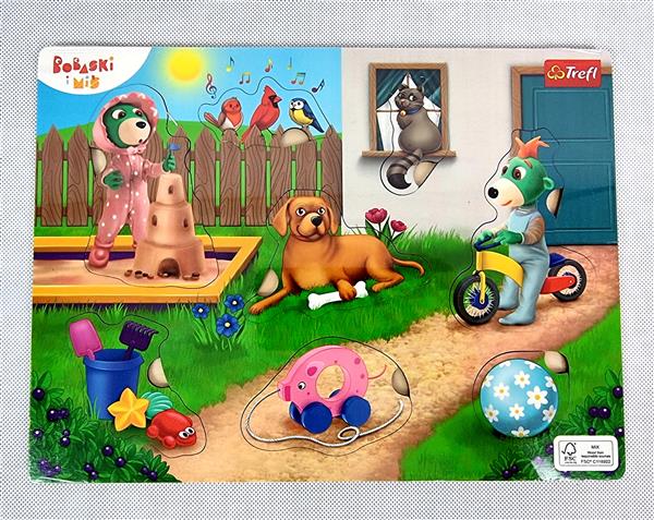 UKŁADANKA DREWNIANA BOBASKI MIŚ PUZZLE MONTESSORI