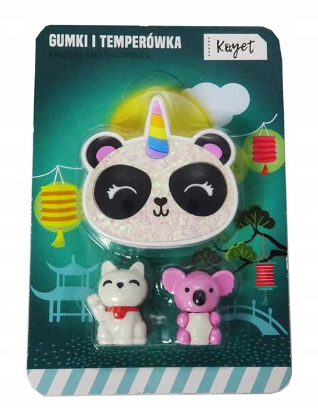 GUMKI I TEMPERÓWKA ZESTAW PANDA KOALA BROKATOWA