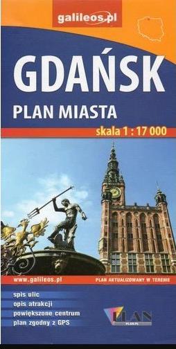 GDAŃSK PLAN MIASTA 1:17000 GALILEOS