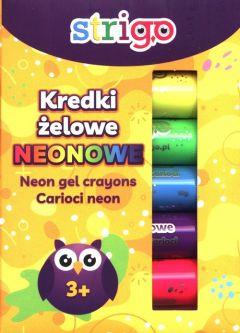 KREDKI ŻELOWE NEONOWE STRIGO W SZTYFCIE 6 KOLORÓW