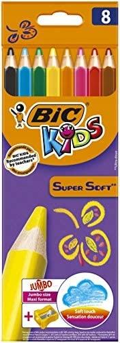 BIC SUPER SOFT TRÓJKĄTNE KREDKI JUMBO 8 KOLORÓW