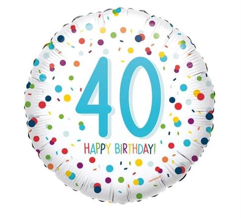 AMSCAN, konfetti Bday 40 balon foliow