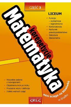 MATEMATYKA LO 3 KOREPETYCJE GREG