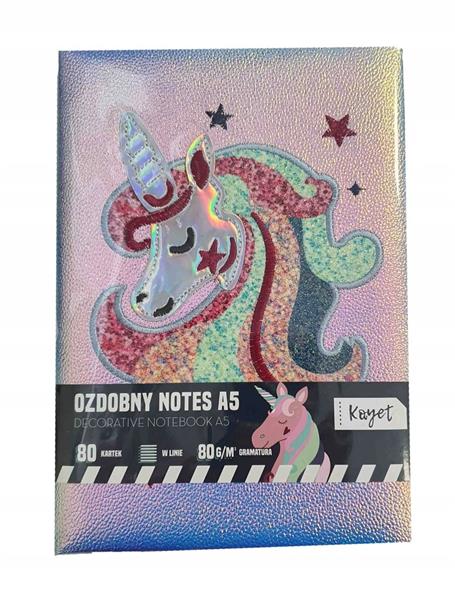 OZDOBNY NOTES A5 KAYET 80 KARTEK LINIA