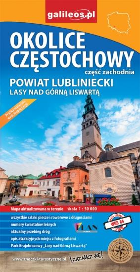 OKOLICE CZĘSTOCHOWY, CZĘŚĆ ZACHODNIA. MAPA 1:50 00