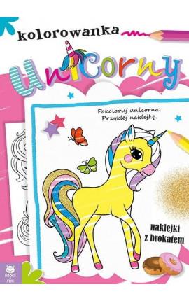 Unicorny. Kolorowanka z brokatem