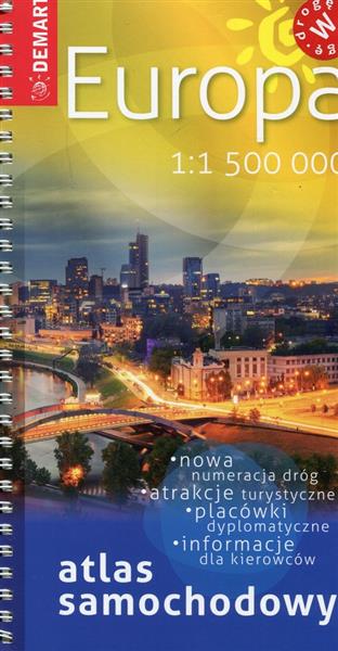 EUROPA. ATLAS SAMOCHODOWY, 1:1 500 000