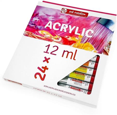 ZESTAW FARB AKRYLOWYCH 12 ML X 24 TALENS ART CREAT
