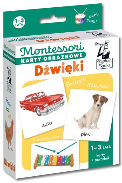 KAPITAN NAUKA. MONTESSORI. KARTY OBRAZKOWE. DŹWIĘK