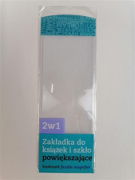 ZAKŁADKA DO KSIĄŻEK + LUPA. NIEBIESKA