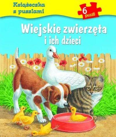 Wiejskie zwierzęta i ich dzieci. Książeczka z puzz