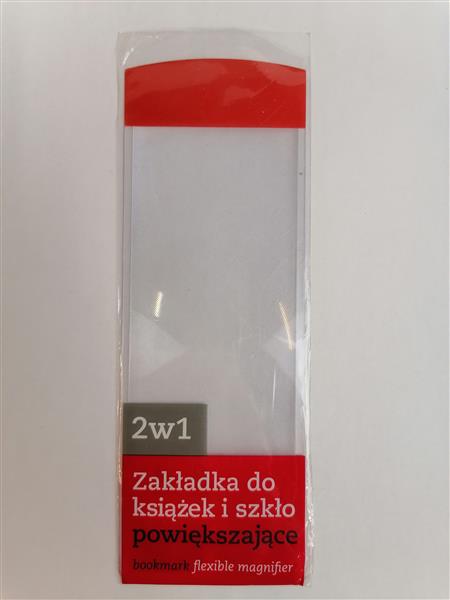 ZAKŁADKA DO KSIĄŻEK + LUPA. CZERWONA
