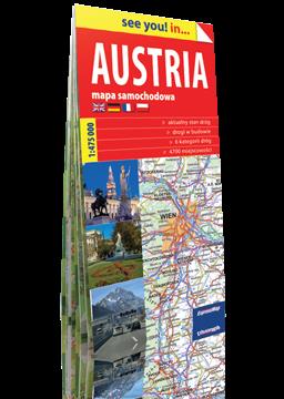 AUSTRIA; PAPIEROWA MAPA SAMOCHODOWA 1:475 000