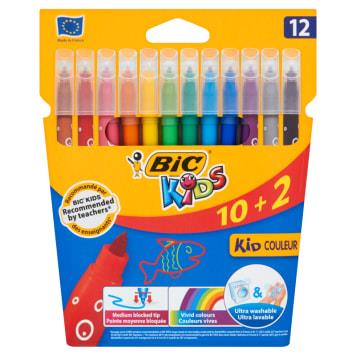 BIC KIDS KOLOROWE FLAMASTRY ZMYWALNE 12 SZT.