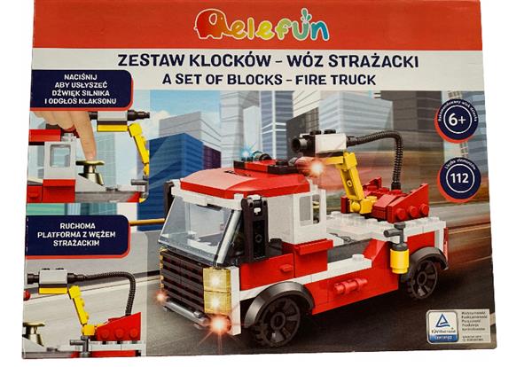 ELEFUN KLOCKI 112 ELE WÓZ STRAŻACKI Z DŹWIĘKIEM