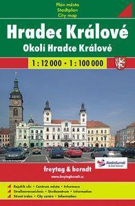 HRADEC KRALOVE. PLAN MIASTA I MAPA OKOLIC 1:12 000
