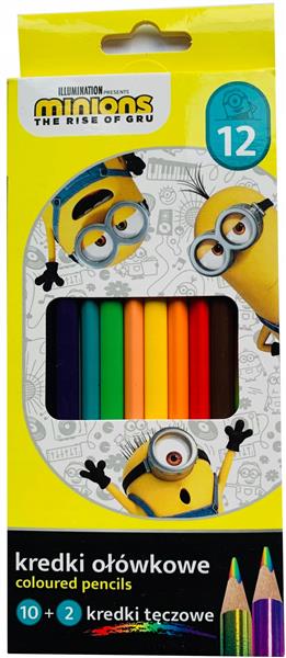 KREDKI OŁÓWKOWE MINIONKI ZESTAW KREDEK 12