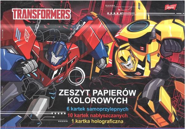 ZESZYT PAPIERÓW KOLOROWYCH A4 17 KARTEK TRANSORMER