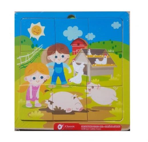 DREWNIANE PUZZLE 5W1 DZIEŃ NA FARMIE