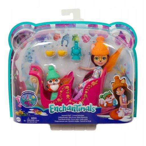 ENCHANTIMALS. LALKA + ZIMOWE SANIE MATTEL