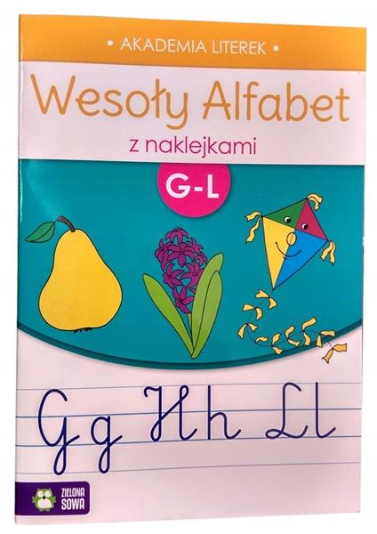 WESOŁY ALFABET Z NAKLEJKAMI G-L