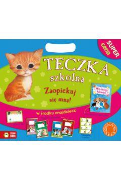 Teczka szkolna niebieska pozioma (kotek)