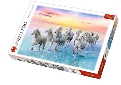 Trefl, puzzle, Białe konie w galopie, 500 el.