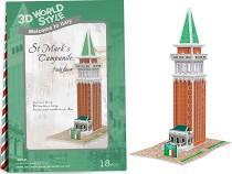 DOMKI ŚWIATA. WŁOCHY. PUZZLE 3D. 18 ELEMENTÓW CUBI