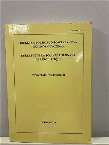 Biuletyn polskiego towarzystwa językoznawczego LXI