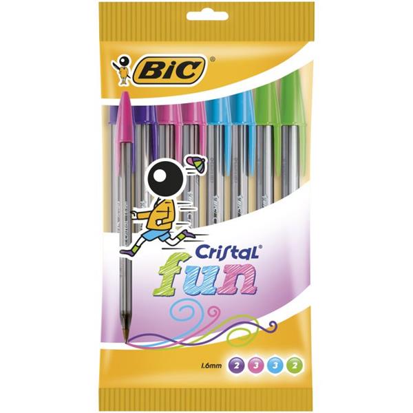 BIC DŁUGOPISY CRISTAL FUN 10 SZT