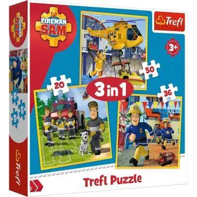 Trefl, puzzle, Strażak Sam, W akcji, 20/36/50 el.
