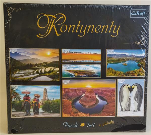 PUZZLE TREFL 1000+600+500+300 - KONTYNENTY - 7W1