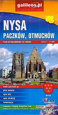 NYSA PACZKÓW OTMUCHÓW PLAN MIASTA 1:11 000