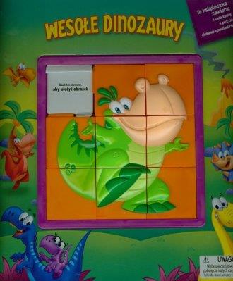 WESOŁE DINOZAURY.KSIĄŻECZKA Z UKŁADANKĄ I PUZZLAMI