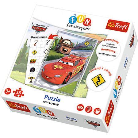 FUN FOR EVERYONE - PUZZLE SENSORYCZNE 15EL.: AUTA
