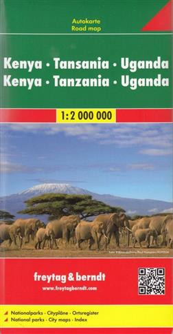 Kenia Tanzania Uganda mapa 1:2 000 000