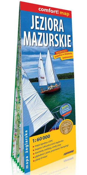 JEZIORA MAZURSKIE. LAMINOWANA MAPA TURYSTYCZNA 1:6