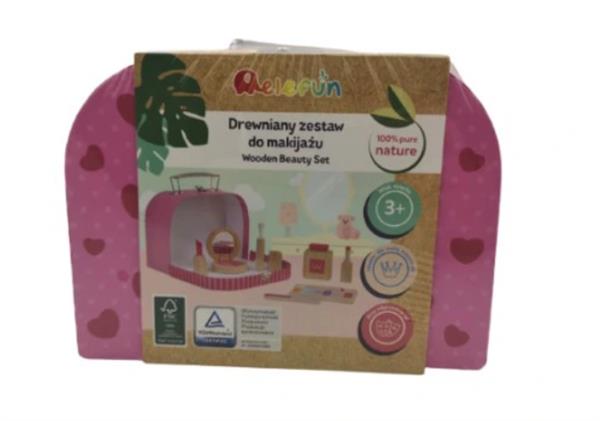 ELEFUN DREWNIANY ZESTAW DO MAKIJAŻU