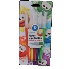FARBY W PĘDZELKU 5 SZT