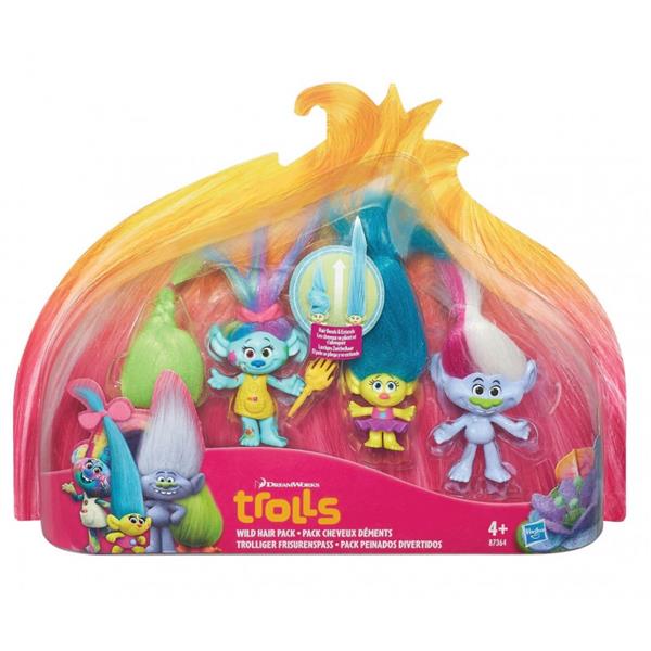 HASBRO TROLLE - ZESTAW 4 FIGUREK ZIELONA
