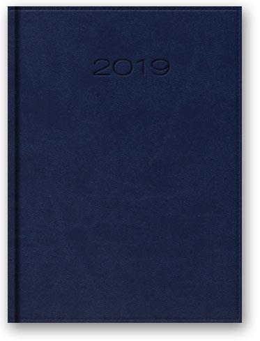 KALENDARZ KSIĄŻKOWY 2019 A5 TYGODNIOWY GRANATOWY