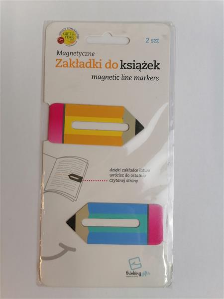 ZAKŁADKI MAGNETYCZNE DO KSIĄŻEK 2 SZT OŁÓWKI