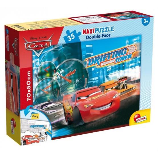 LISCIANI, AUTA, PUZZLE DWUSTRONNE MAXI 35ELEMENTÓW